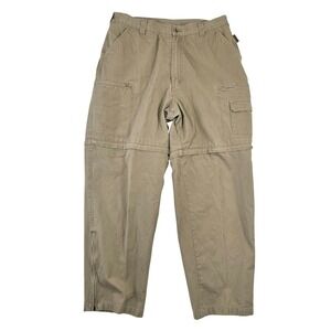 Guide Series Mens 38x32 Convertible Cargo Pants Khaki Tan Zip Off Hiking Shorts